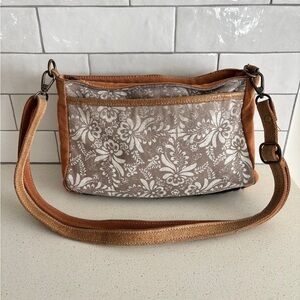 Myra Bag Tan and Brown Floral Crossbody